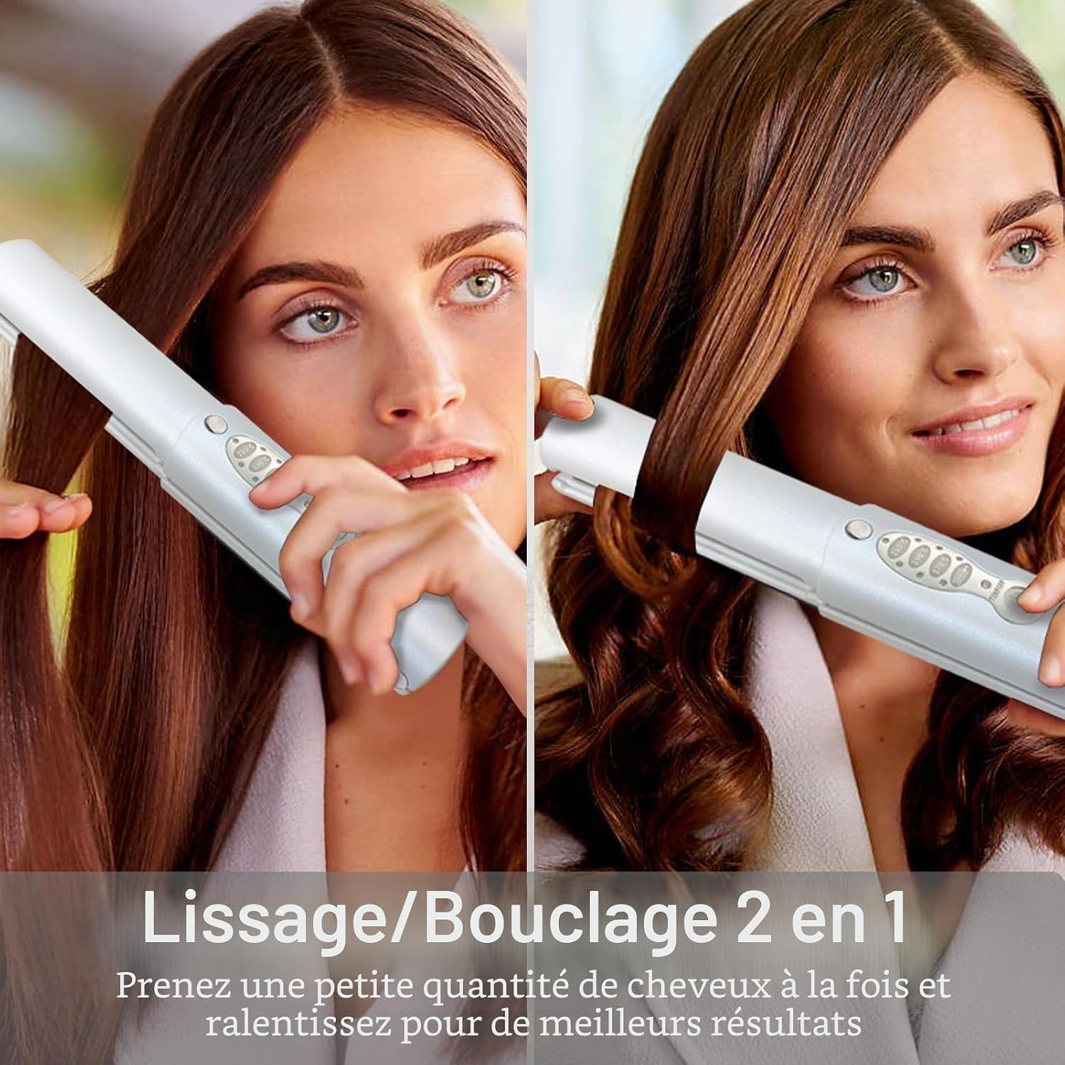 Mini lisseur sans fil 2-en-1 Blanc - 66% de remise