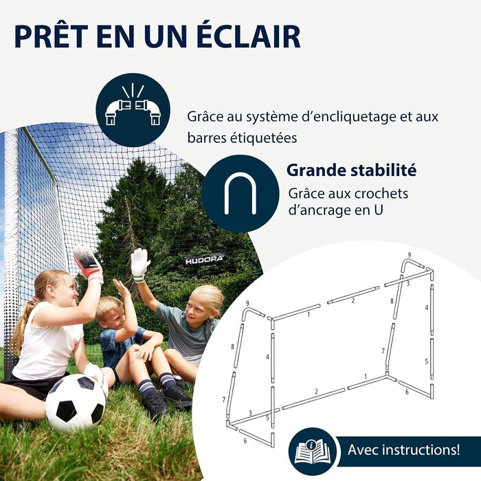 Hudora But de football robuste acier - Jusqu'à -47% sur votre équipement de sport
