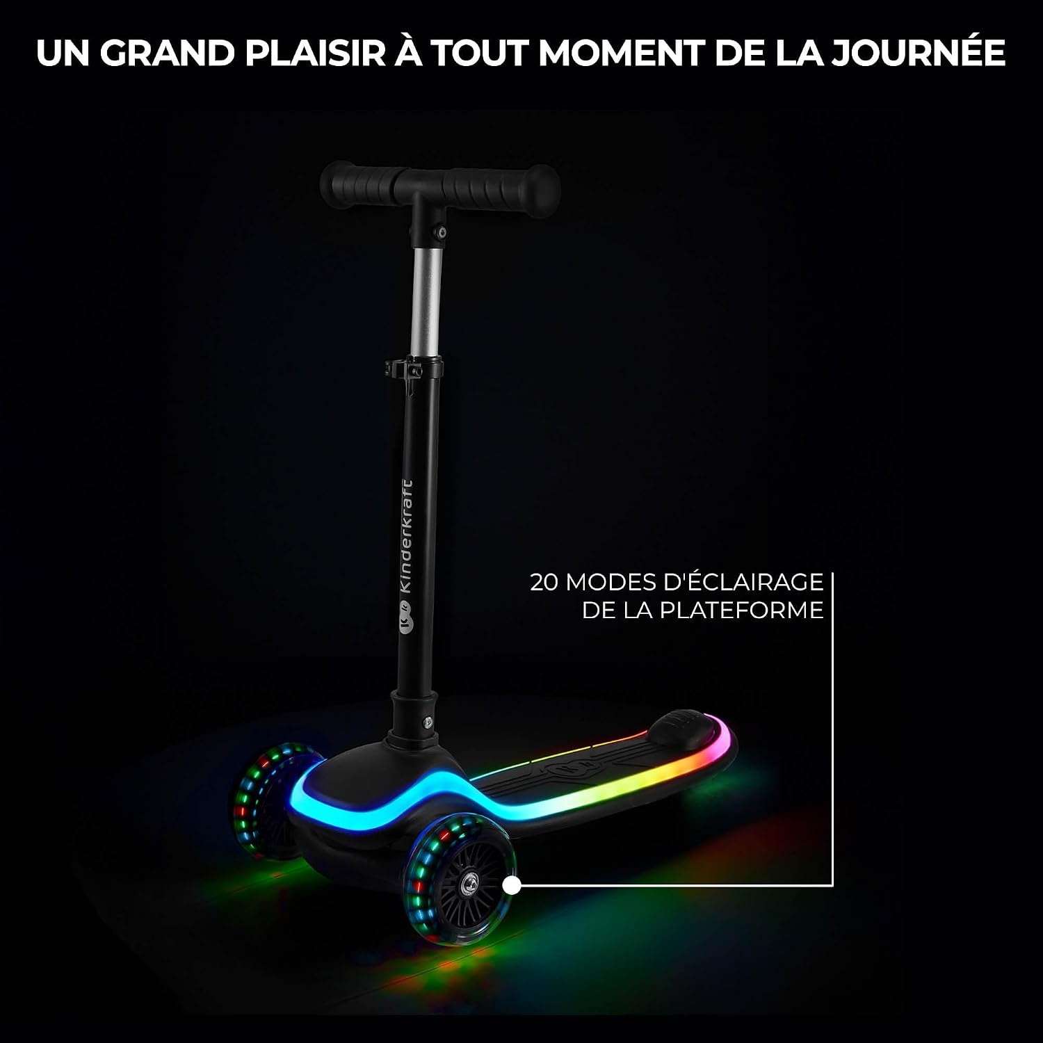 Trottinette 3 roues pliable pour enfant - LED - Jusqu'à -45%