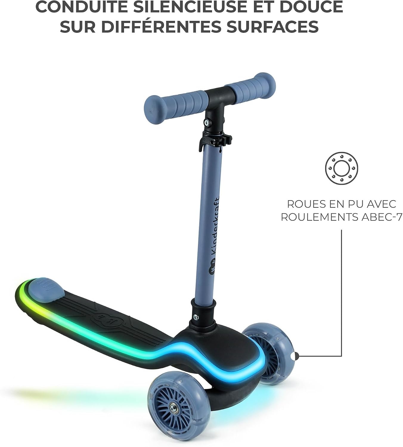 Trottinette 3 roues pliable pour enfant - LED - Jusqu'à -45%