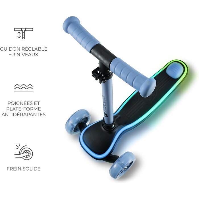 Trottinette 3 roues pliable pour enfant - LED - Jusqu'à -45%