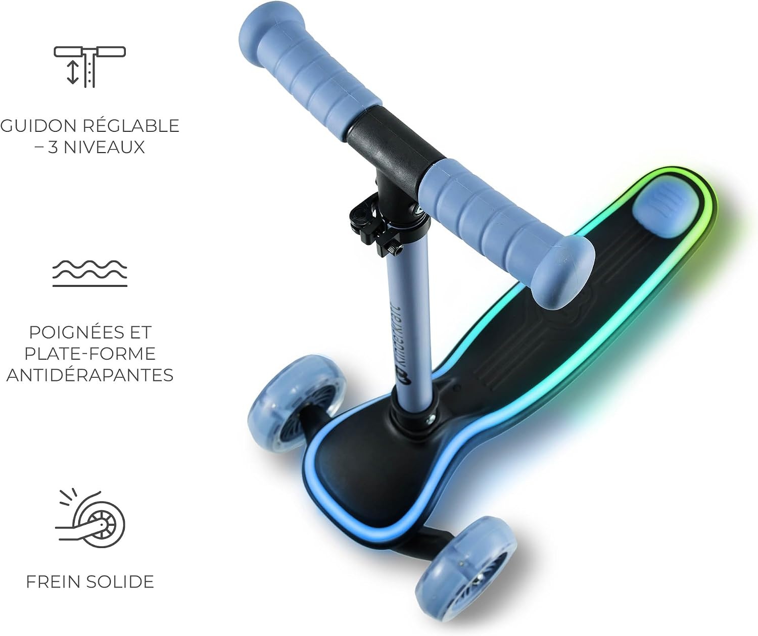 Trottinette 3 roues pliable pour enfant - LED - Jusqu'à -45%