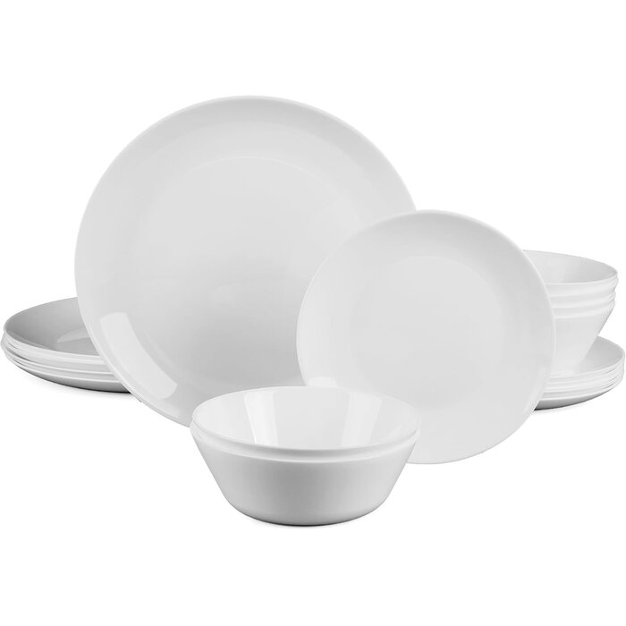 Service de table 18 pièces pour 6 personnes - Blanc - Jusqu'à -45%