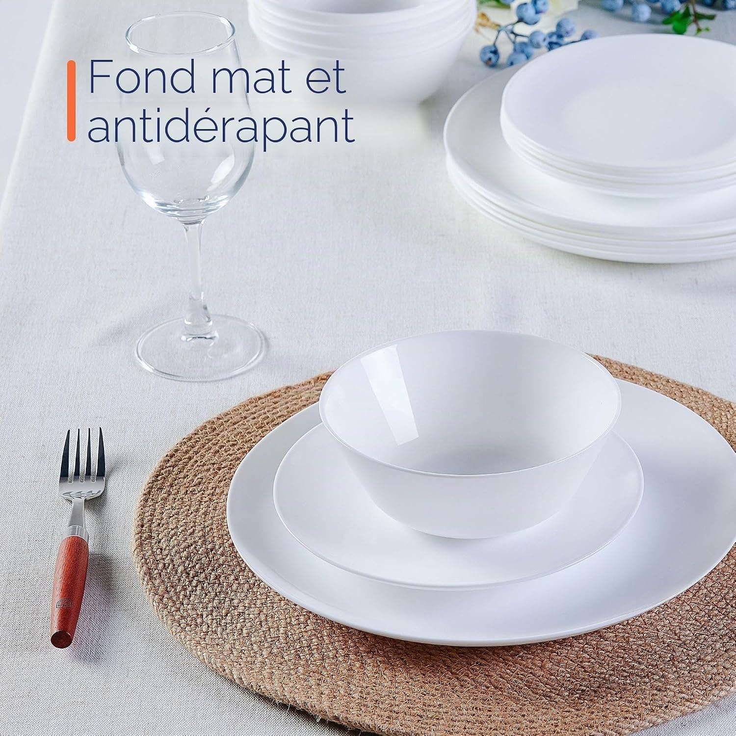 Service de table 18 pièces pour 6 personnes - Blanc - Jusqu'à -45%