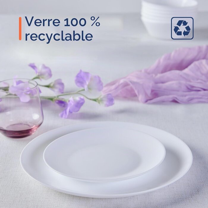 Service de table 18 pièces pour 6 personnes - Blanc - Jusqu'à -45%