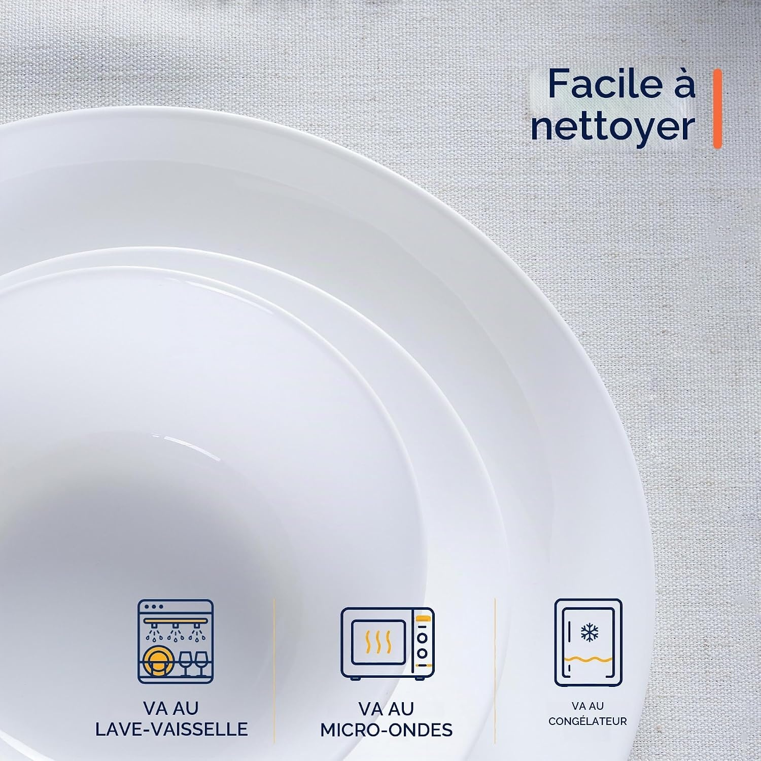 Service de table 18 pièces pour 6 personnes - Blanc - Jusqu'à -45%