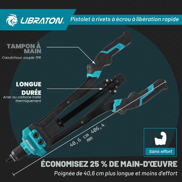 Pince à écrous à sertir 16" avec 7 mandrins + 70 écrous - Jusqu'à -46%