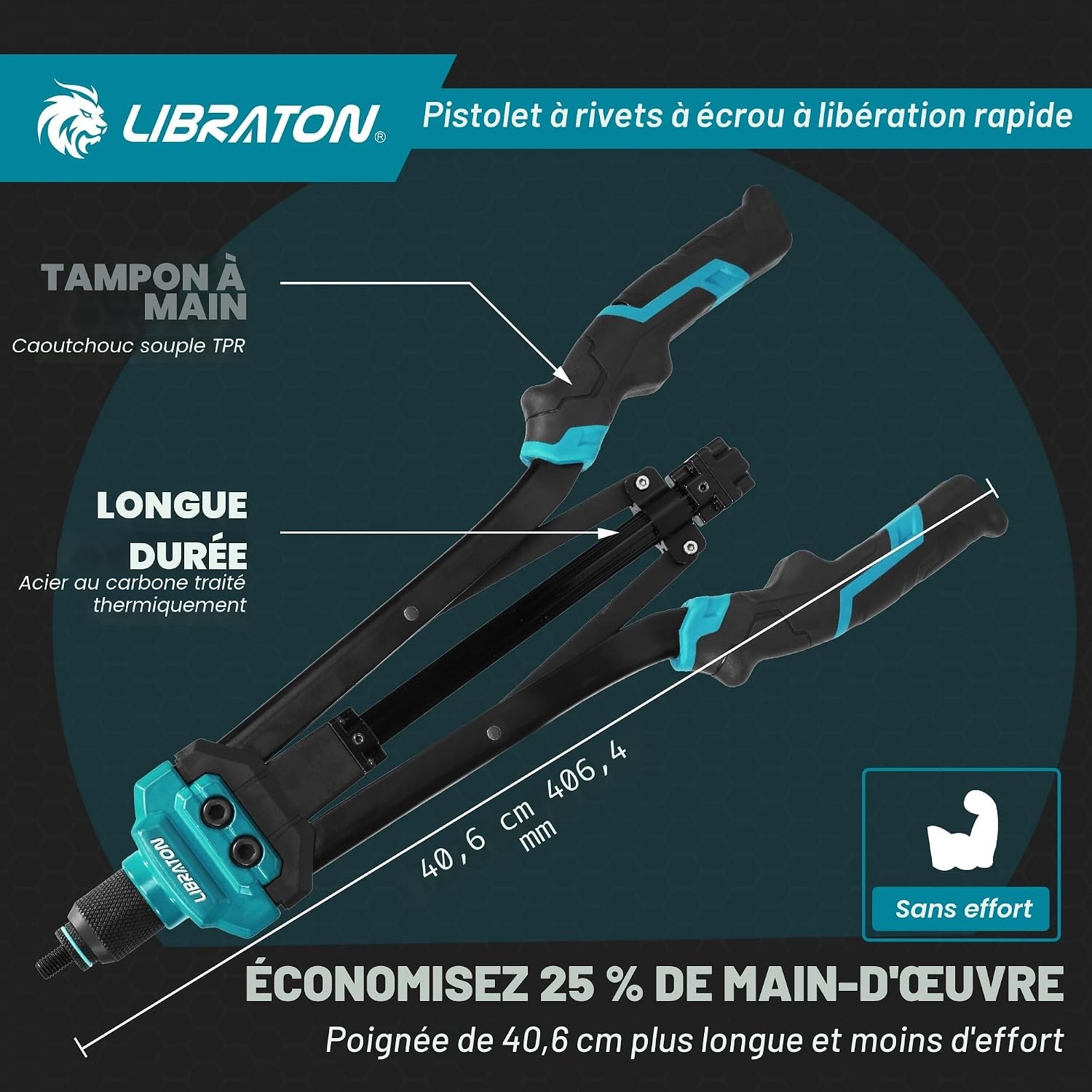 Pince à écrous à sertir 16" avec 7 mandrins + 70 écrous - Jusqu'à -46%