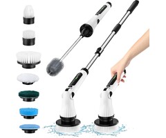 Brosse de nettoyage électrique 8 têtes, manche extensible - Jusqu'à 42% de remise