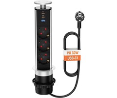 Multiprise encastrable 3 prises + USB - Jusqu'à -45% sur l'outlet