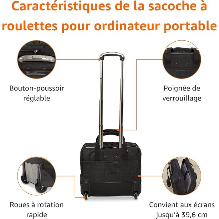 Amazon Valise trolley pour PC 15,6 pouces - Jusqu'à -34% sur une sélection