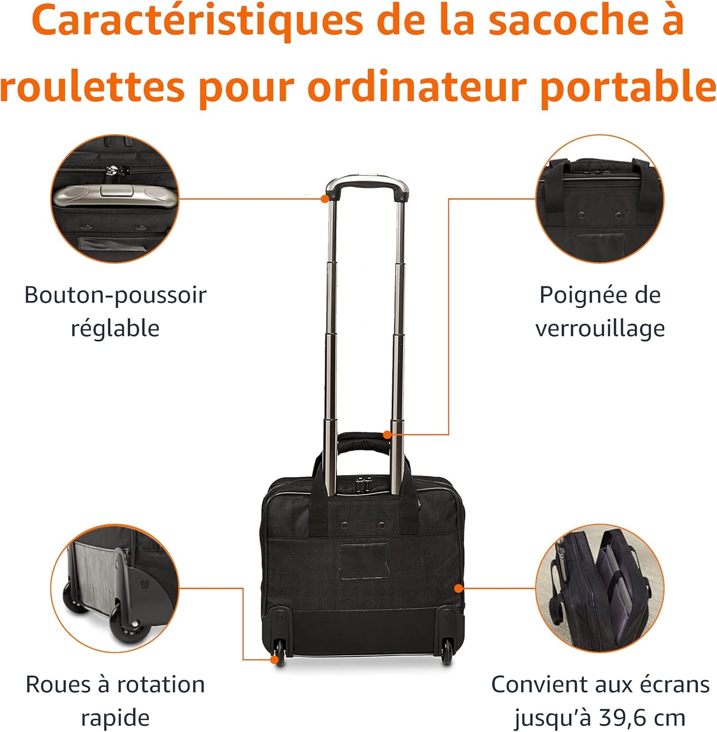 Amazon Valise trolley pour PC 15,6 pouces - Jusqu'à -34% sur une sélection