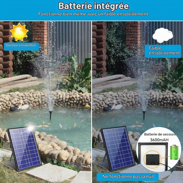 Amazon Fontaine Solaire 8W avec Batterie : Jusqu'à -29% sur votre oasis de jardin