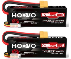 Amazon Lot de 2 Batteries LiPo 2S 7,4V 5200mAh 80C XT60 - Jusqu'à -28% sur votre achat