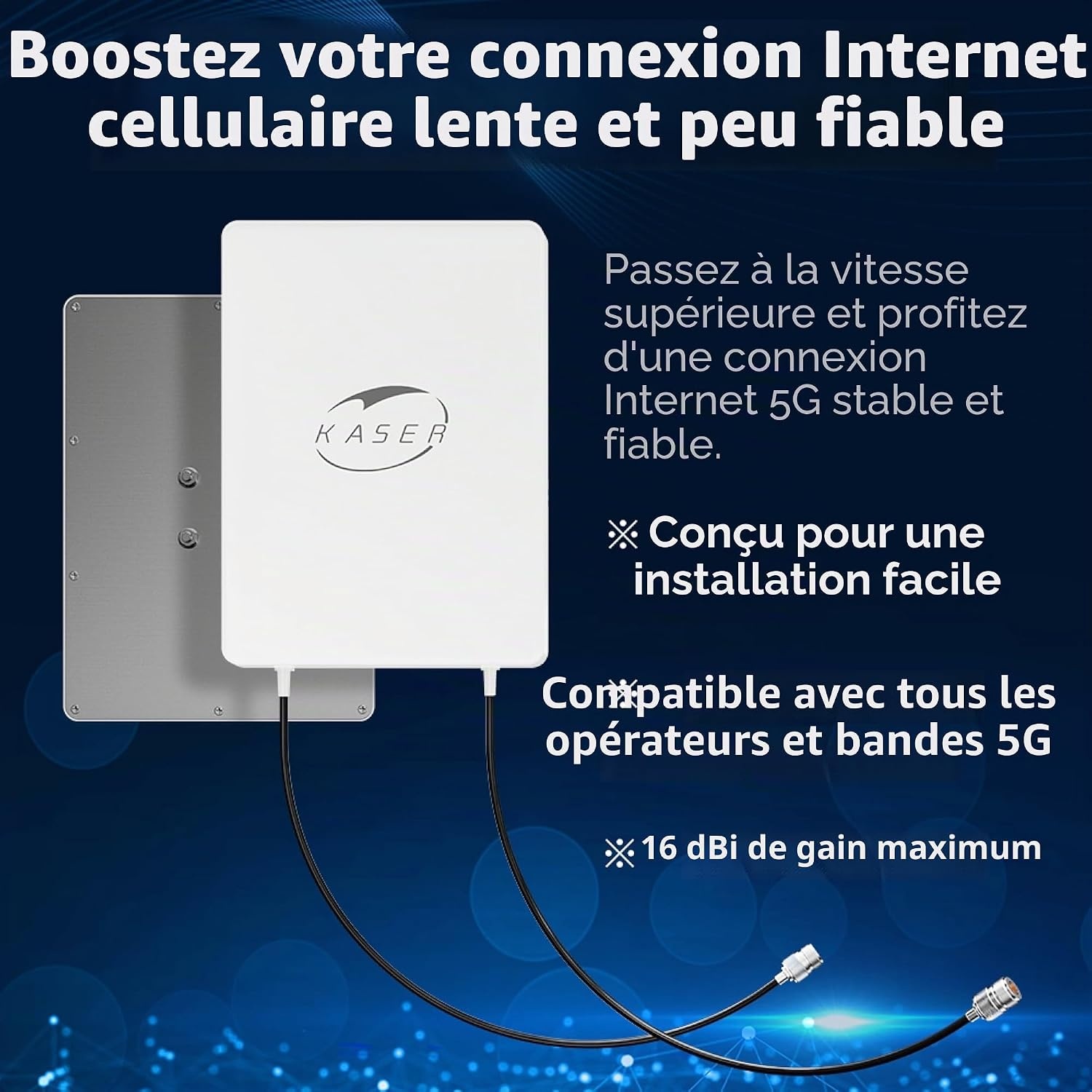 Antenne 5G N78 MIMO 15 dBi - Câble 10m - Jusqu'à -43% sur le prix neuf