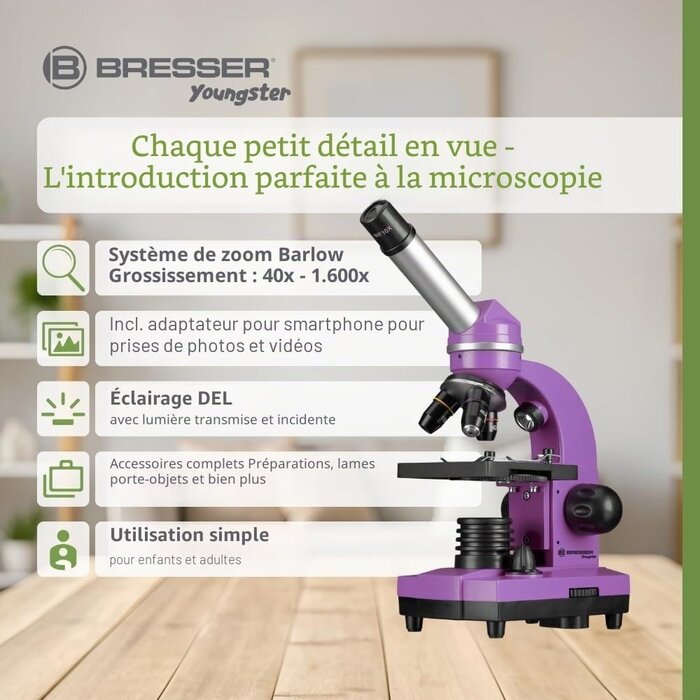 Microscope Junior 1600x avec adaptateur smartphone - Jusqu'à 46% de réduction