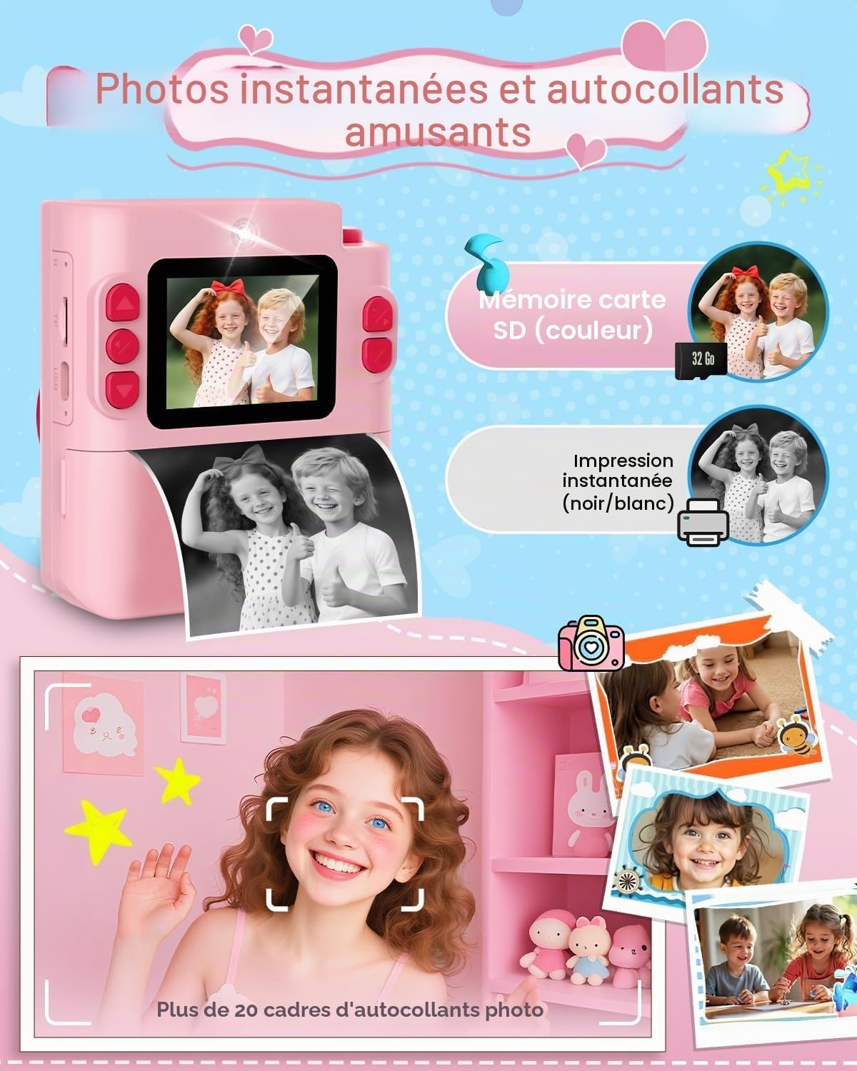 Appareil photo instantané pour enfants - 1080P - Jusqu'à -43% de remise