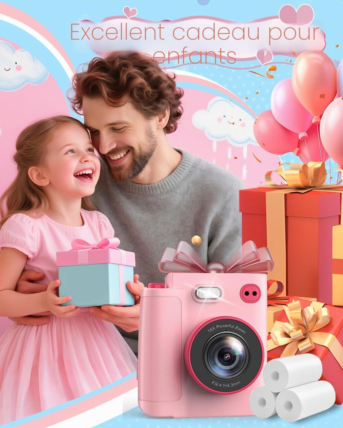 Appareil photo instantané pour enfants - 1080P - Jusqu'à -43% de remise