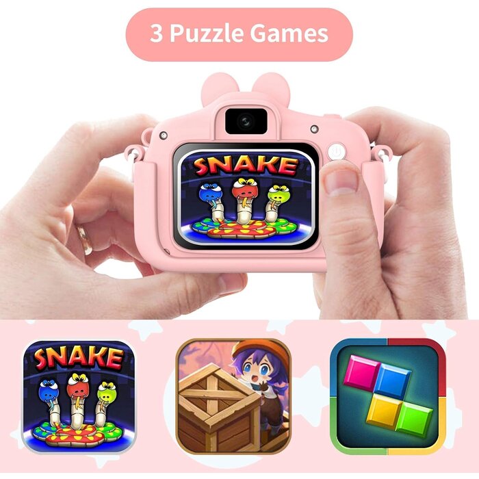 Appareil photo numérique enfant HD 20MP - Rose - Jusqu'à -38%