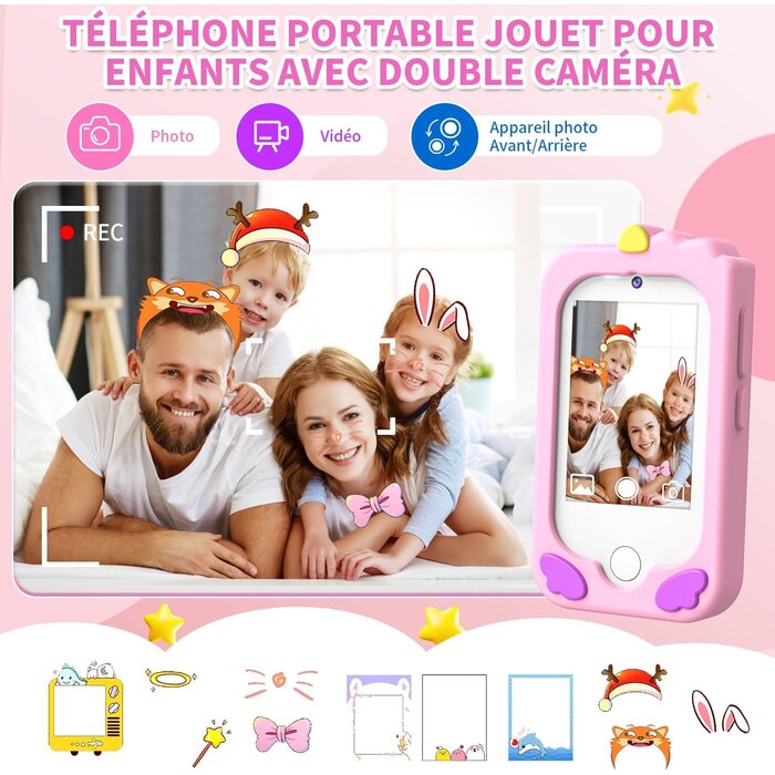 Smartphone pour enfants rose - Éducatif et interactif - Jusqu'à 44% de remise
