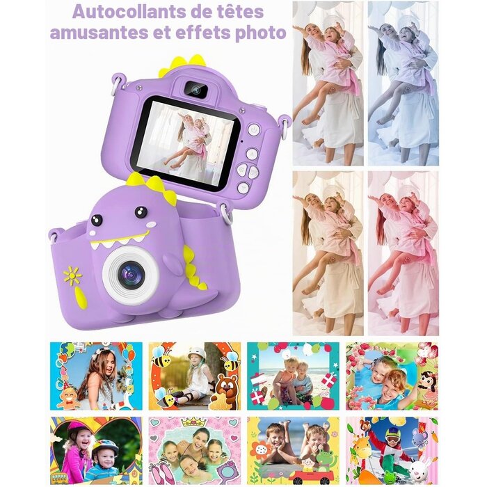 Appareil photo enfant 20MP violet - jusqu'à 43% de remise