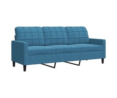 Vidaxl Canapé 3 places 180 cm velours bleu - Jusqu'à -37%