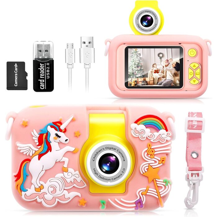 Appareil photo enfant 1080P violet - Objectif 180° - Jusqu'à 33% de réduction