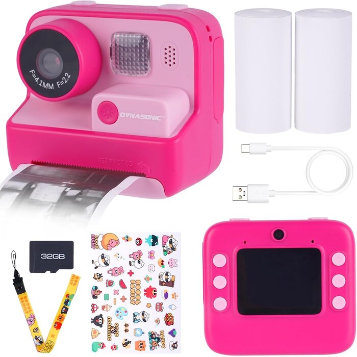 Appareil photo instantané enfant 48MP - Rose - Jusqu'à -42%