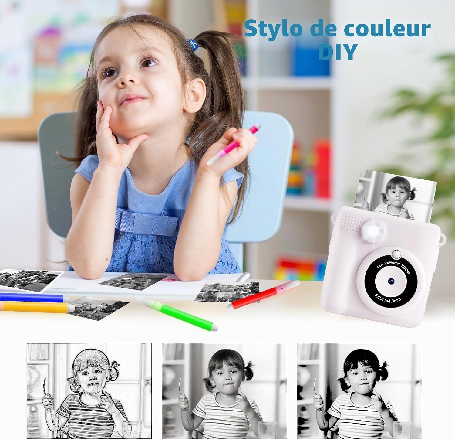 Appareil photo numérique enfant avec impression instantanée - Jusqu'à -44%