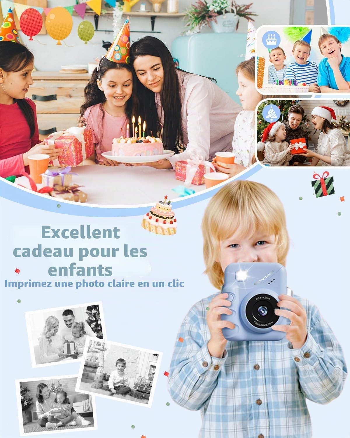 Appareil photo instantané enfant 48MP - Jusqu'à -39% sur notre stock outlet