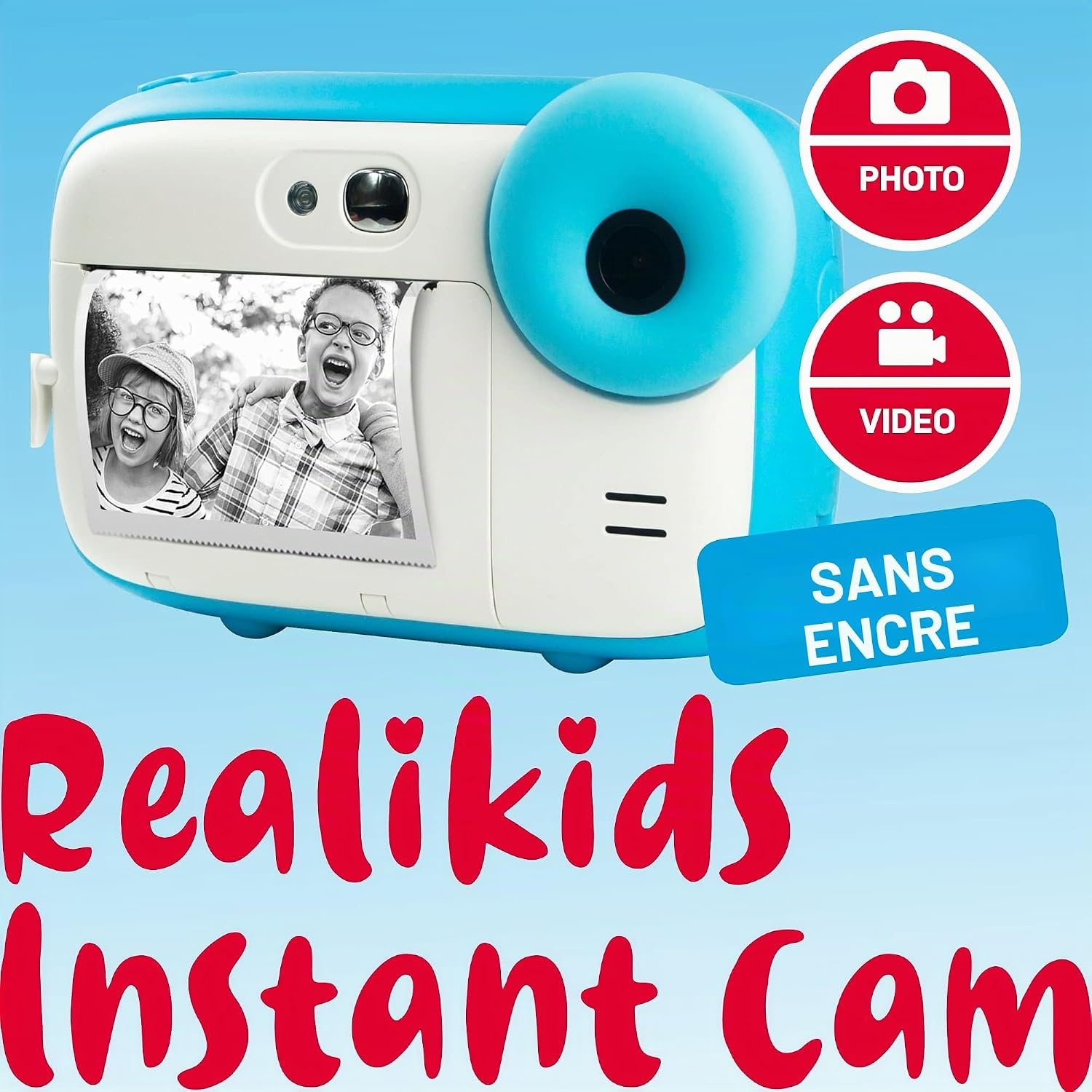 Appareil photo instantané enfant bleu - Impression thermique - Jusqu'à -40%