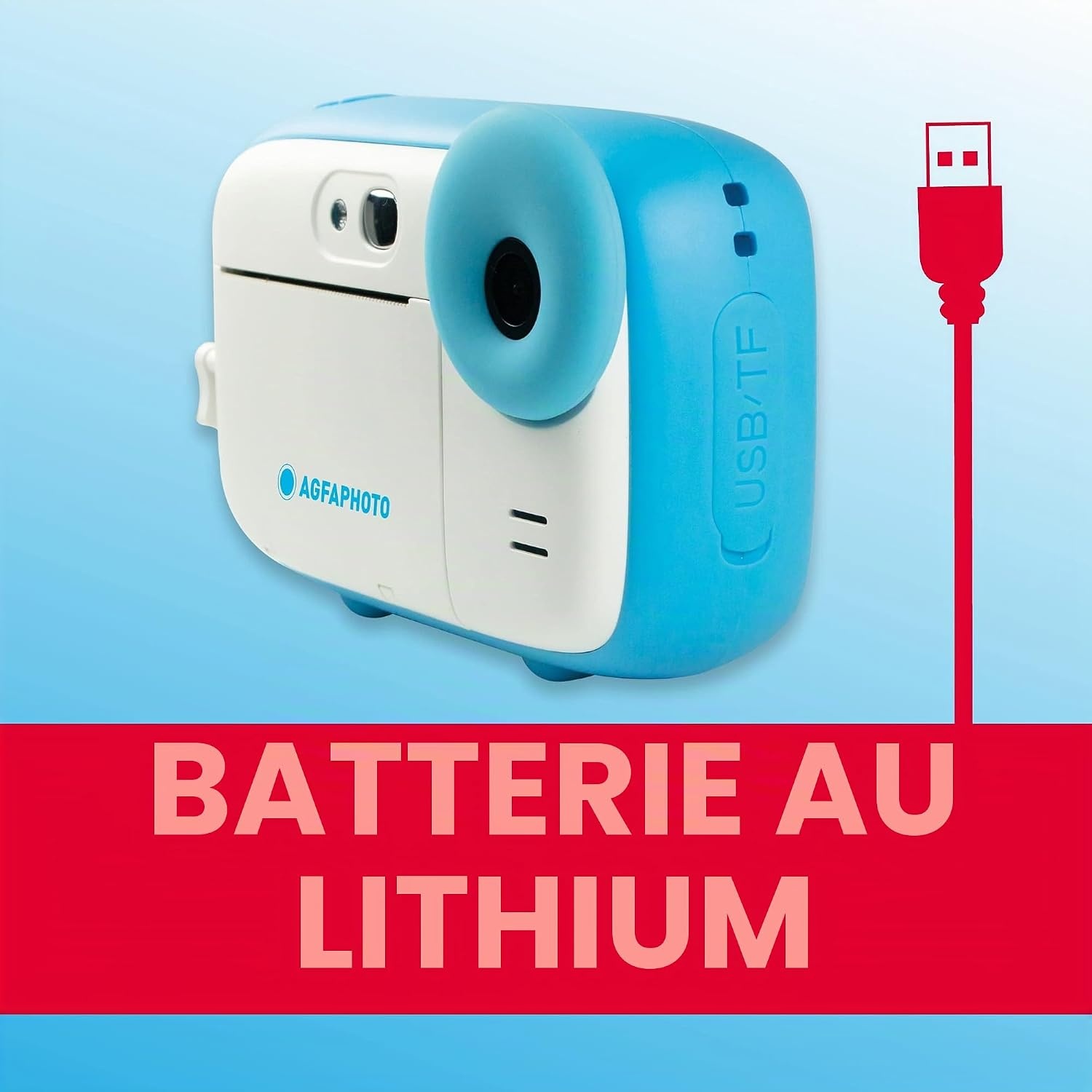 Appareil photo instantané enfant bleu - Impression thermique - Jusqu'à -40%