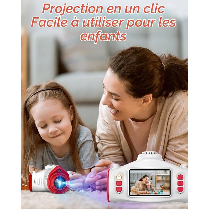 Appareil photo projecteur 3-en-1 pour enfants 48MP - Jusqu'à -40%