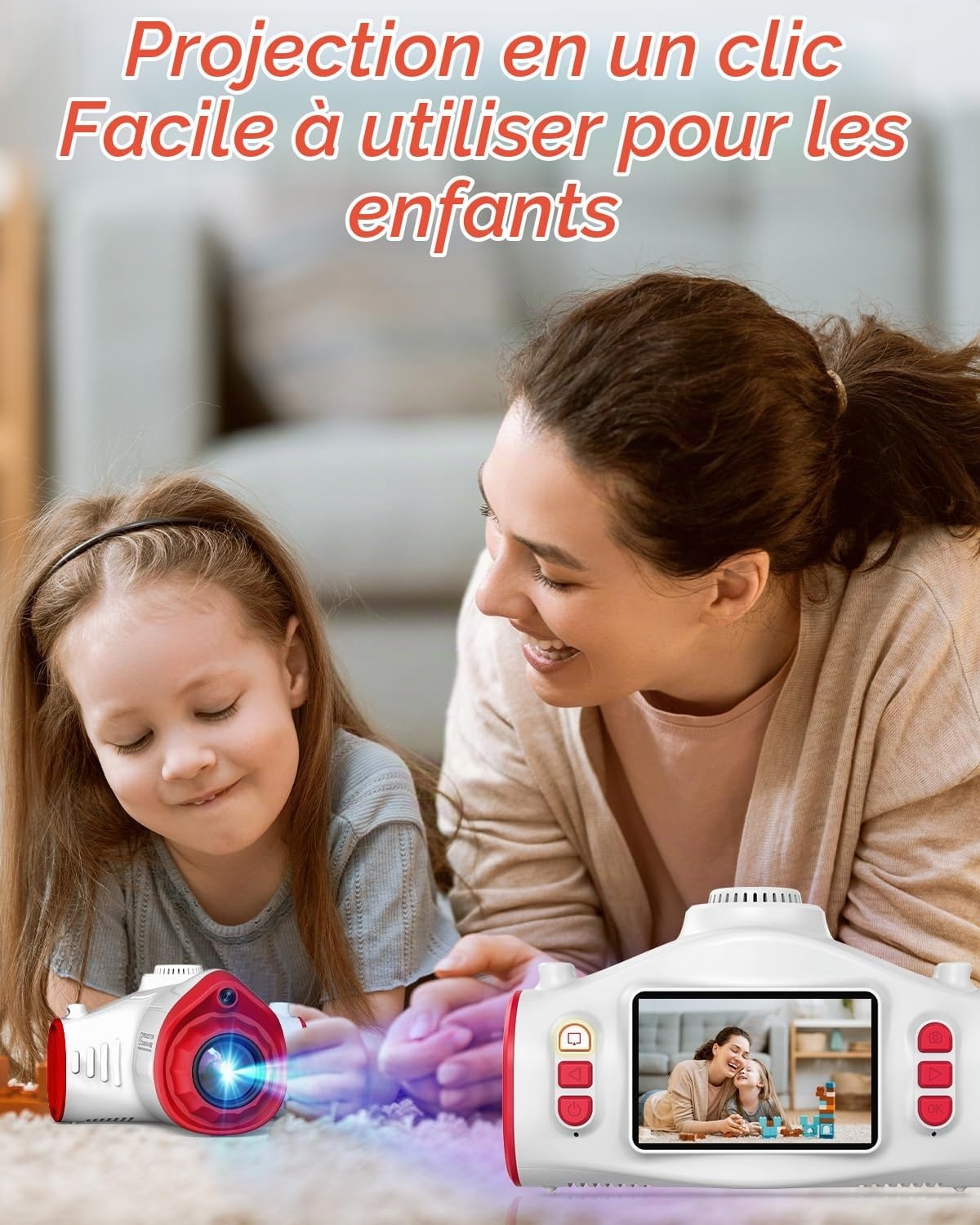 Appareil photo projecteur 3-en-1 pour enfants 48MP - Jusqu'à -40%