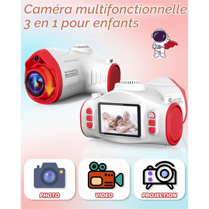 Appareil photo projecteur 3-en-1 pour enfants 48MP - Jusqu'à -40%