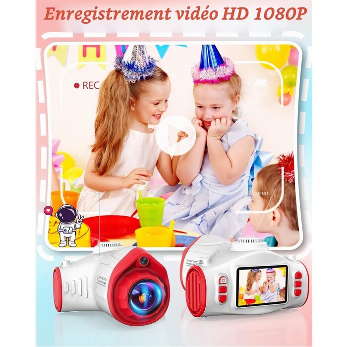Appareil photo projecteur 3-en-1 pour enfants 48MP - Jusqu'à -40%