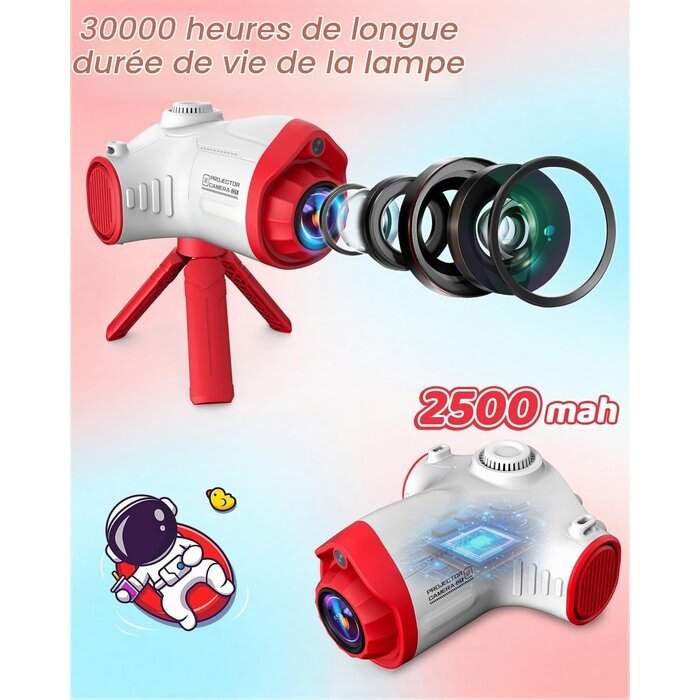 Appareil photo projecteur 3-en-1 pour enfants 48MP - Jusqu'à -40%
