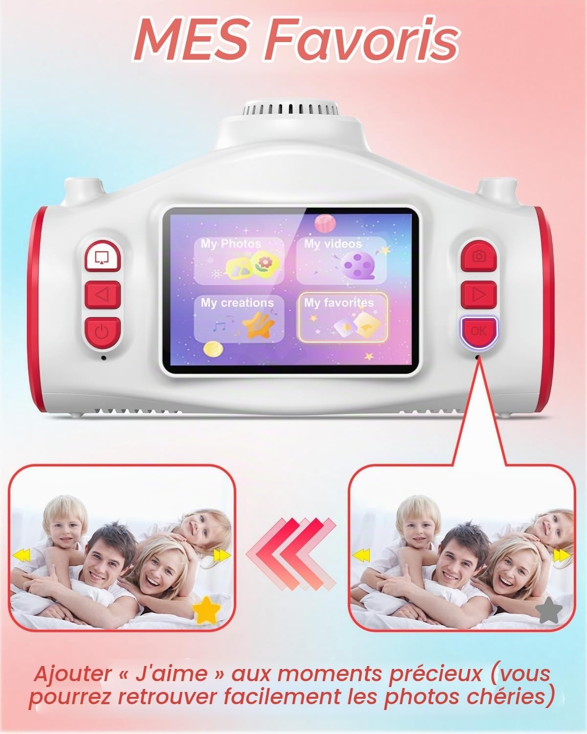 Appareil photo projecteur 3-en-1 pour enfants 48MP - Jusqu'à -40%