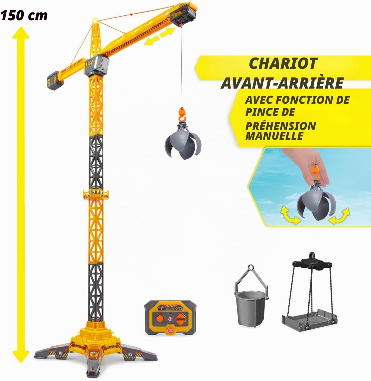 Grue télécommandée géante 150 cm - Jusqu'à -40% sur notre sélection outlet