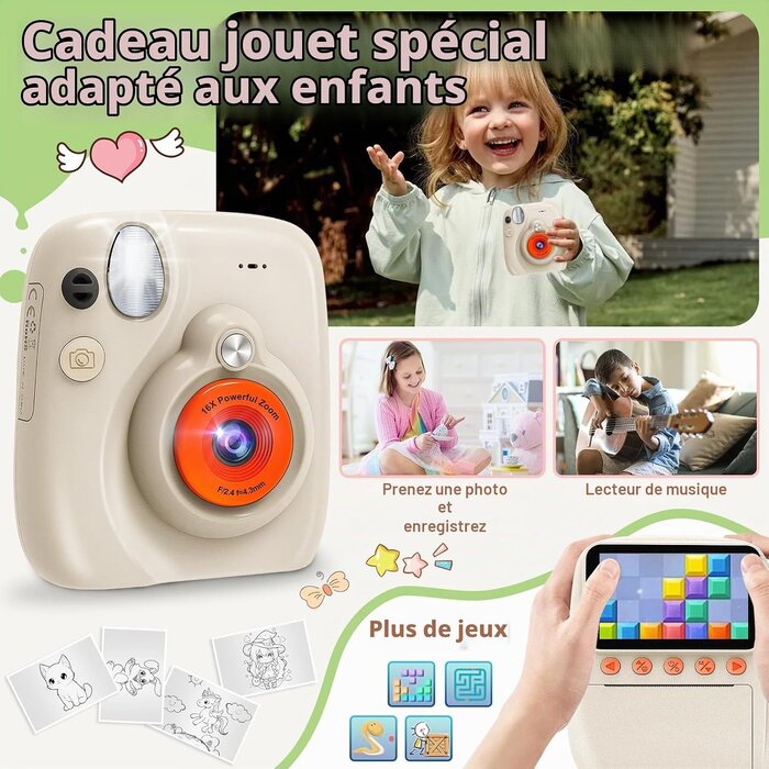 Appareil photo instantané enfant 48MP - Jusqu'à 39% de réduction