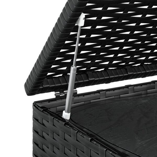 Vidaxl Coffre de jardin en résine tressée noire - Jusqu'à 35% de réduction