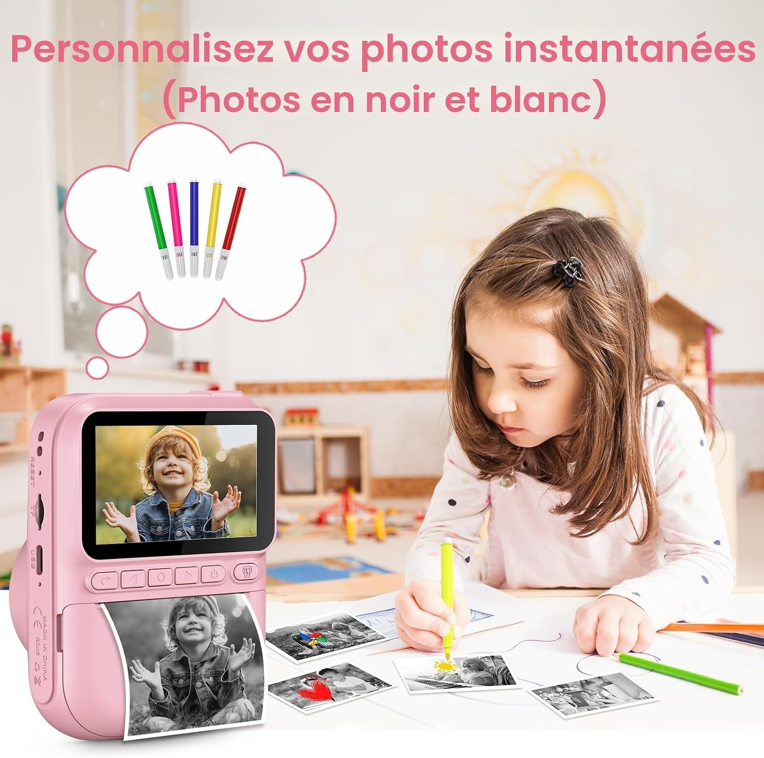 Appareil photo instantané enfant rose - Jusqu'à 39% de réduction