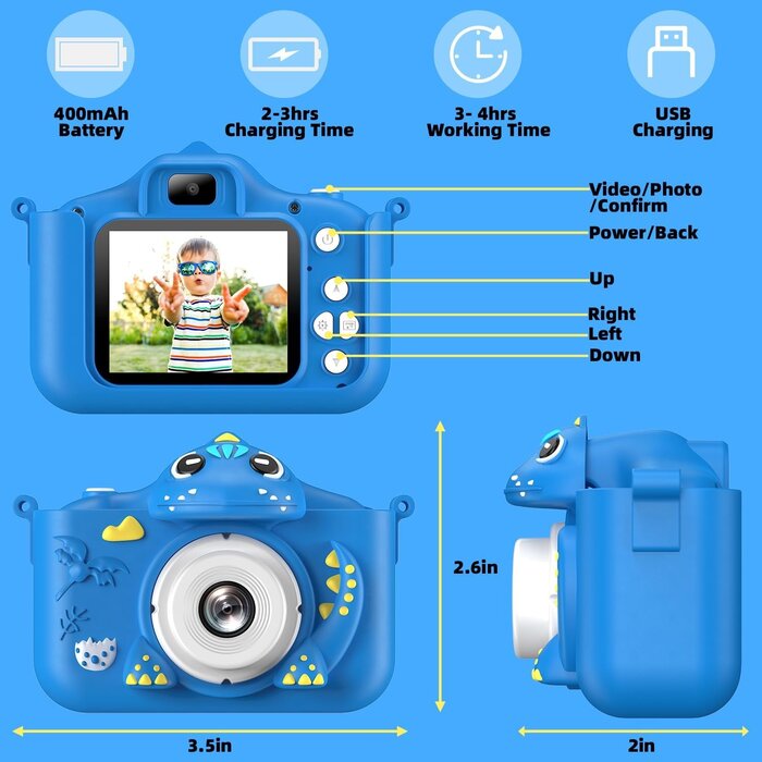Appareil photo numérique enfant - 64 Go - Bleu - Jusqu'à -38% de remise