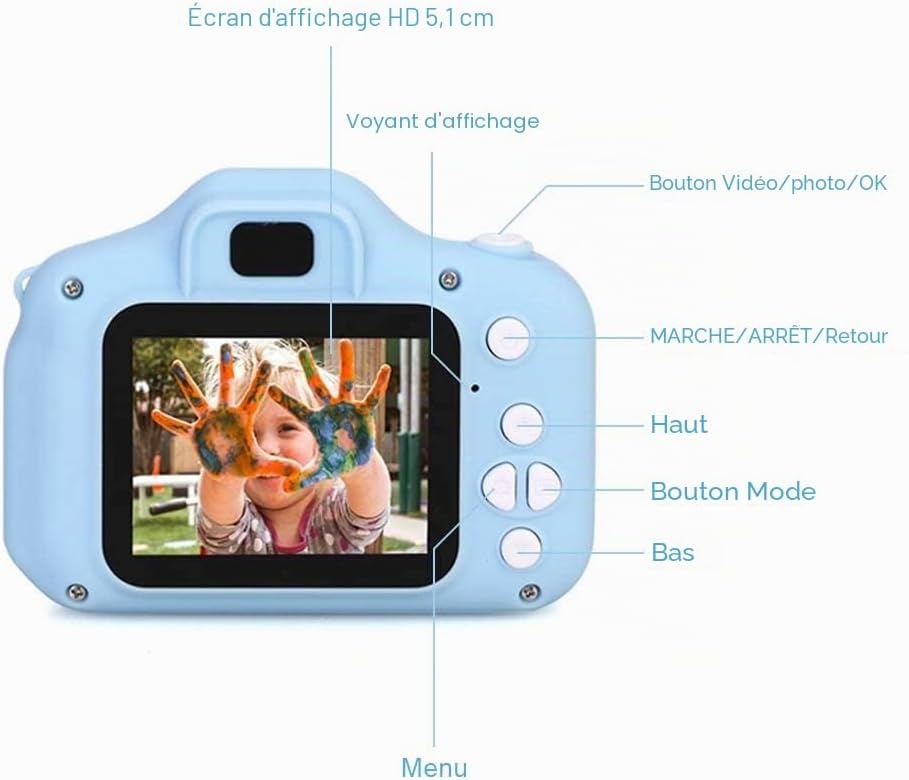 Appareil photo numérique enfant 1080p bleu - Jusqu'à -37% sur le modèle outlet