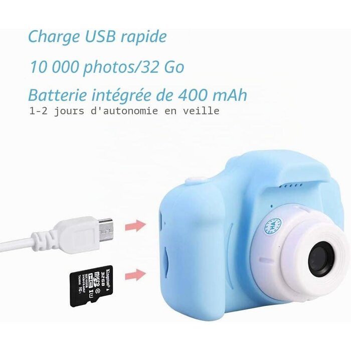 Appareil photo numérique enfant 1080p bleu - Jusqu'à -37% sur le modèle outlet