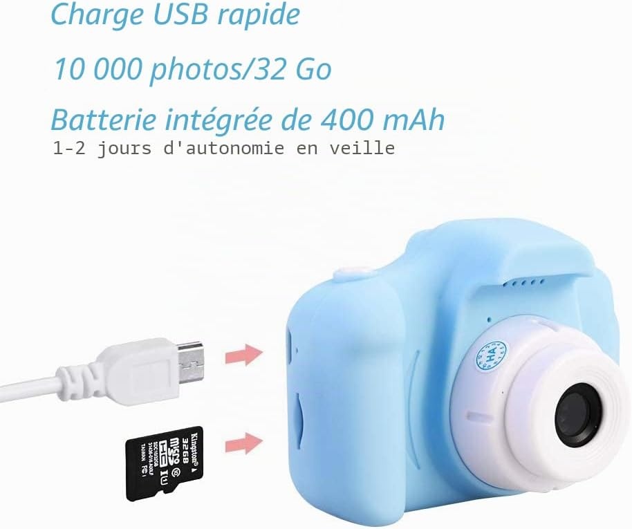 Appareil photo numérique enfant 1080p bleu - Jusqu'à -37% sur le modèle outlet
