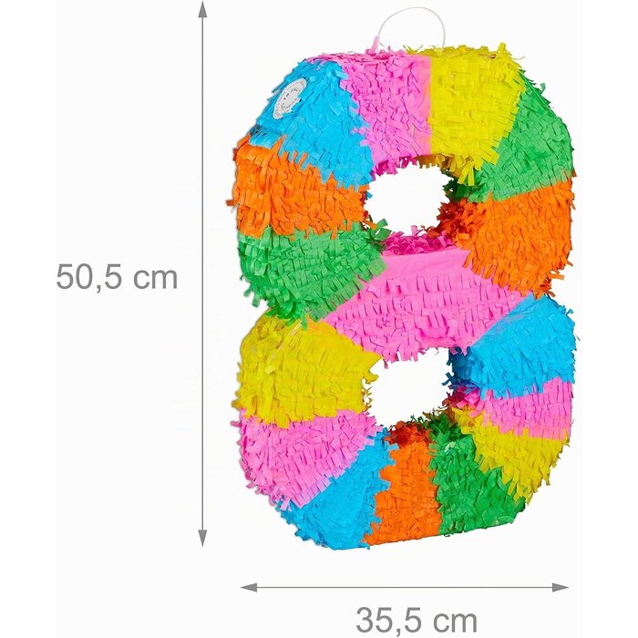 Piñata chiffre 8 anniversaire - Décoration festive - Jusqu'à -33% de remise