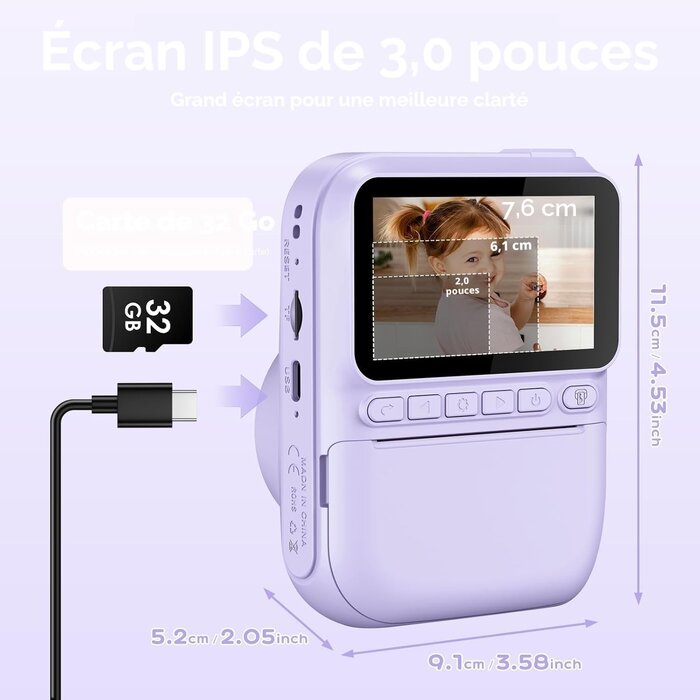 Appareil Photo Instantané Enfant Violet - Jusqu'à 39% de réduction