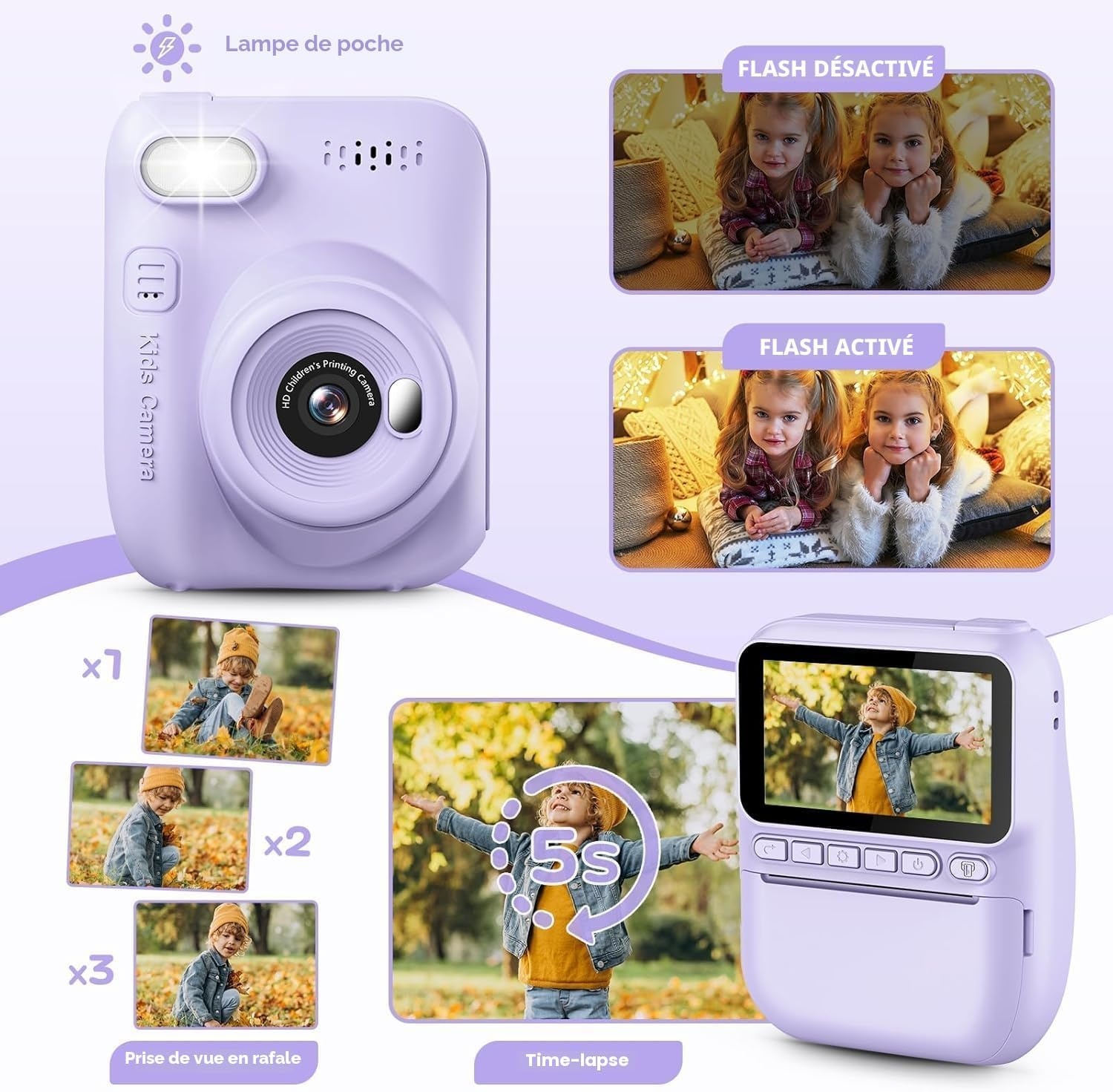 Appareil Photo Instantané Enfant Violet - Jusqu'à 39% de réduction