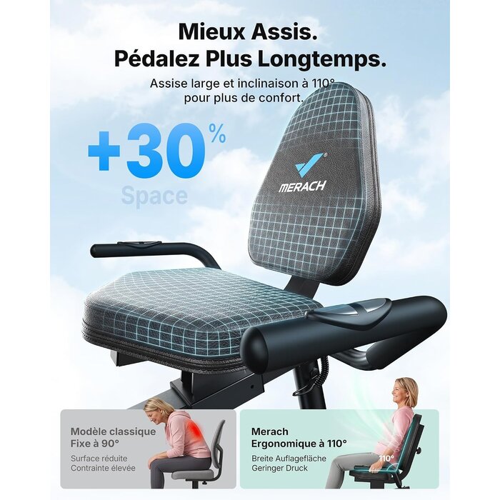 Vélo couché ergomètre Bluetooth - Jusqu'à 42% de réduction